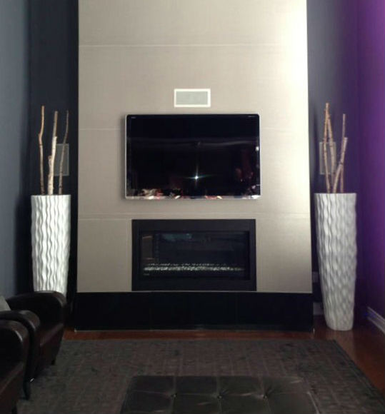 Fireplace TV Black Cabinets
